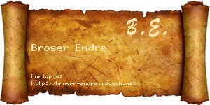 Broser Endre névjegykártya